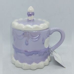 Sheffield Home Purple Lavender Ceramic Happy Birthday Cake Topper Mug